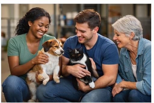 Adoptable dog with volunteer